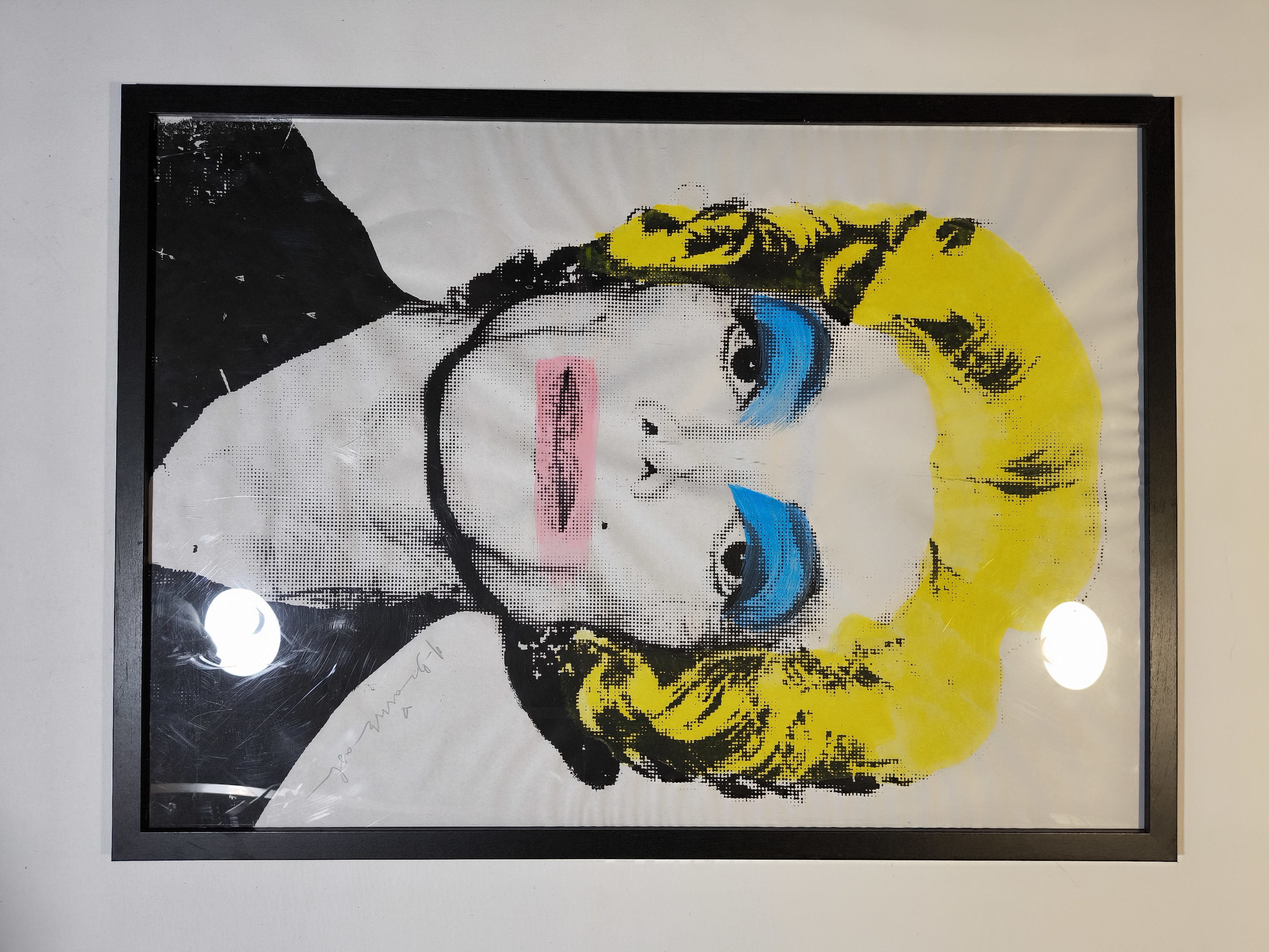Mr. Brainwash (attr) Michael Jackson Silkscreen print Signed Art Work Hand Colored  Framed