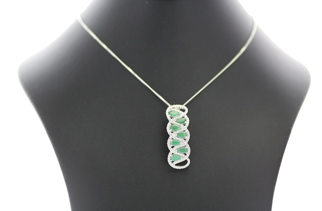 Silver Emerald Pendant