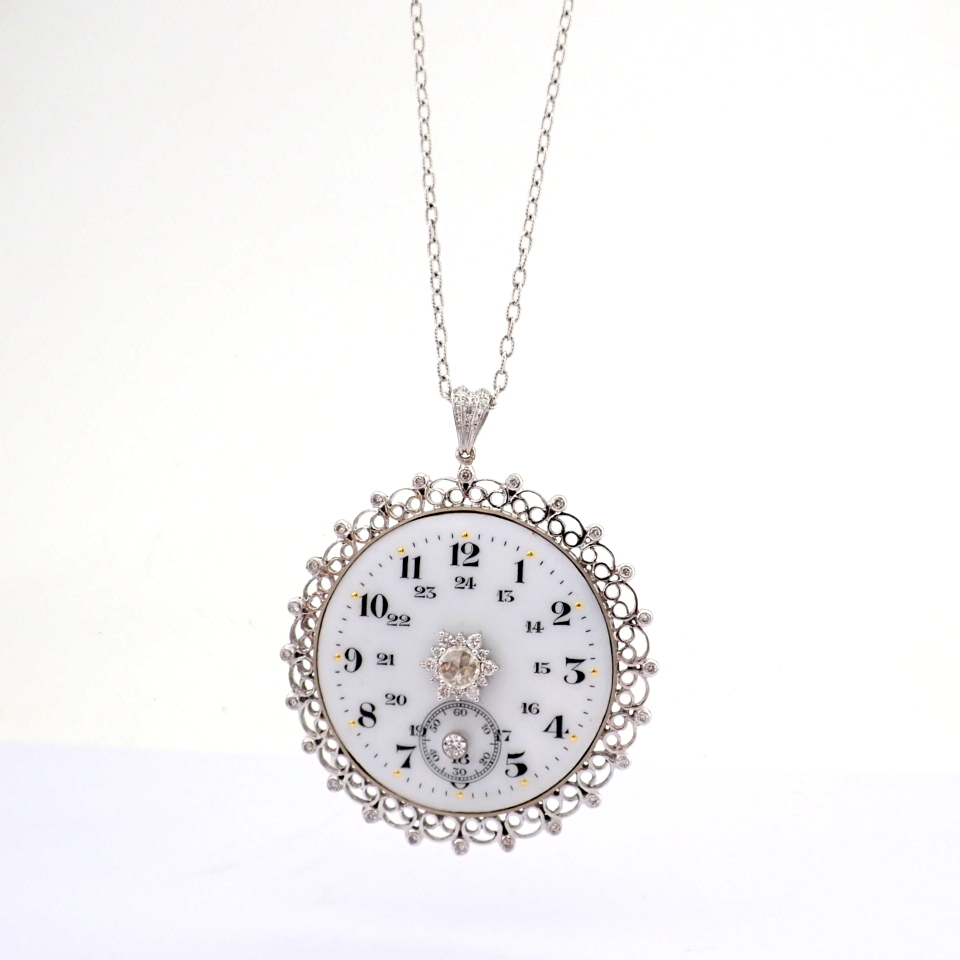 Natural Diamond 14K White Gold Necklace