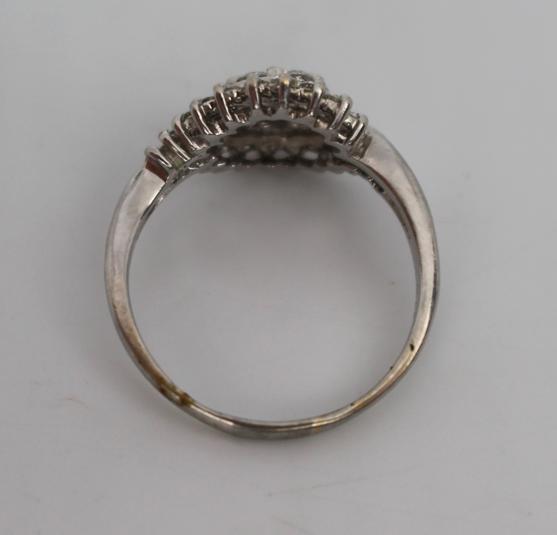 Elegant Diamond Fancy Cluster Ring - 18ct White Gold