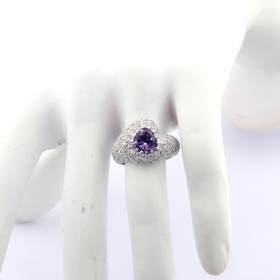Natural Diamond 18K White Gold Ring