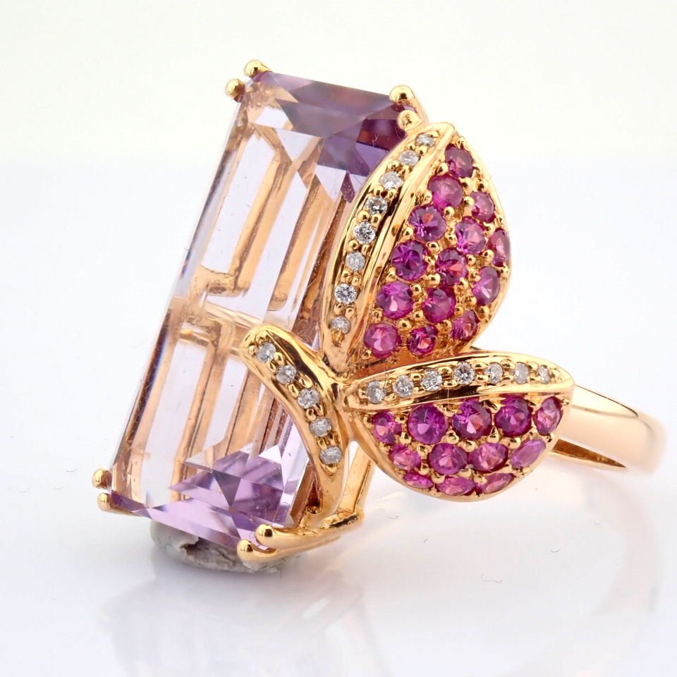 Natural Diamond 18K Rose/Pink Gold Ring