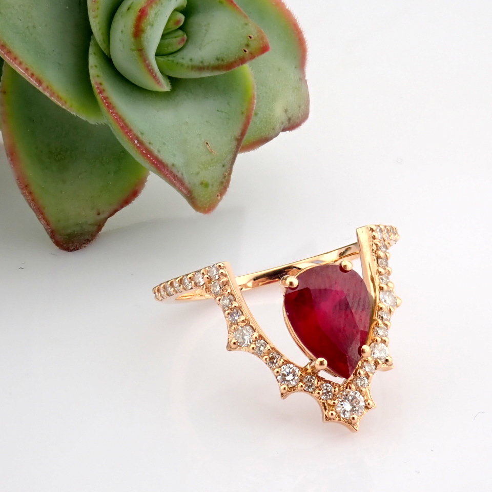 Natural Diamond 18K Rose/Pink Gold Ring