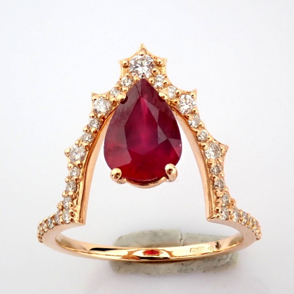 Natural Diamond 18K Rose/Pink Gold Ring