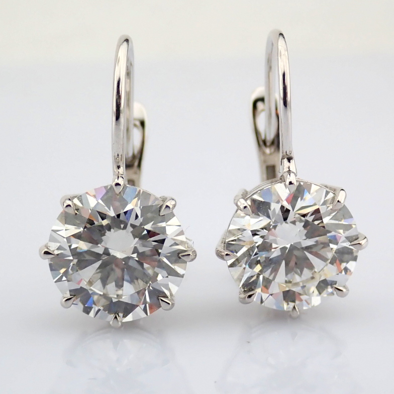 Round Cut Lab-Grown Diamond Earring - 6.93 Total Carat (IGI Certified)