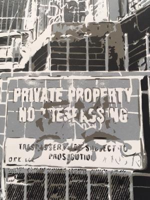 Logan Hicks (b.1971 ) Sunset Apartment Complex, Screen Print, Early Limited Ed, Black Rat Press 2008