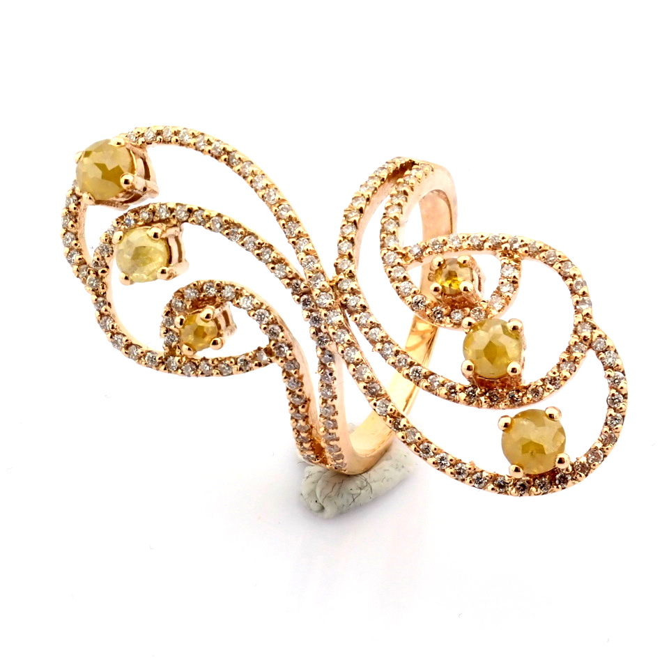 Natural Diamond 18K Rose/Pink Gold Ring