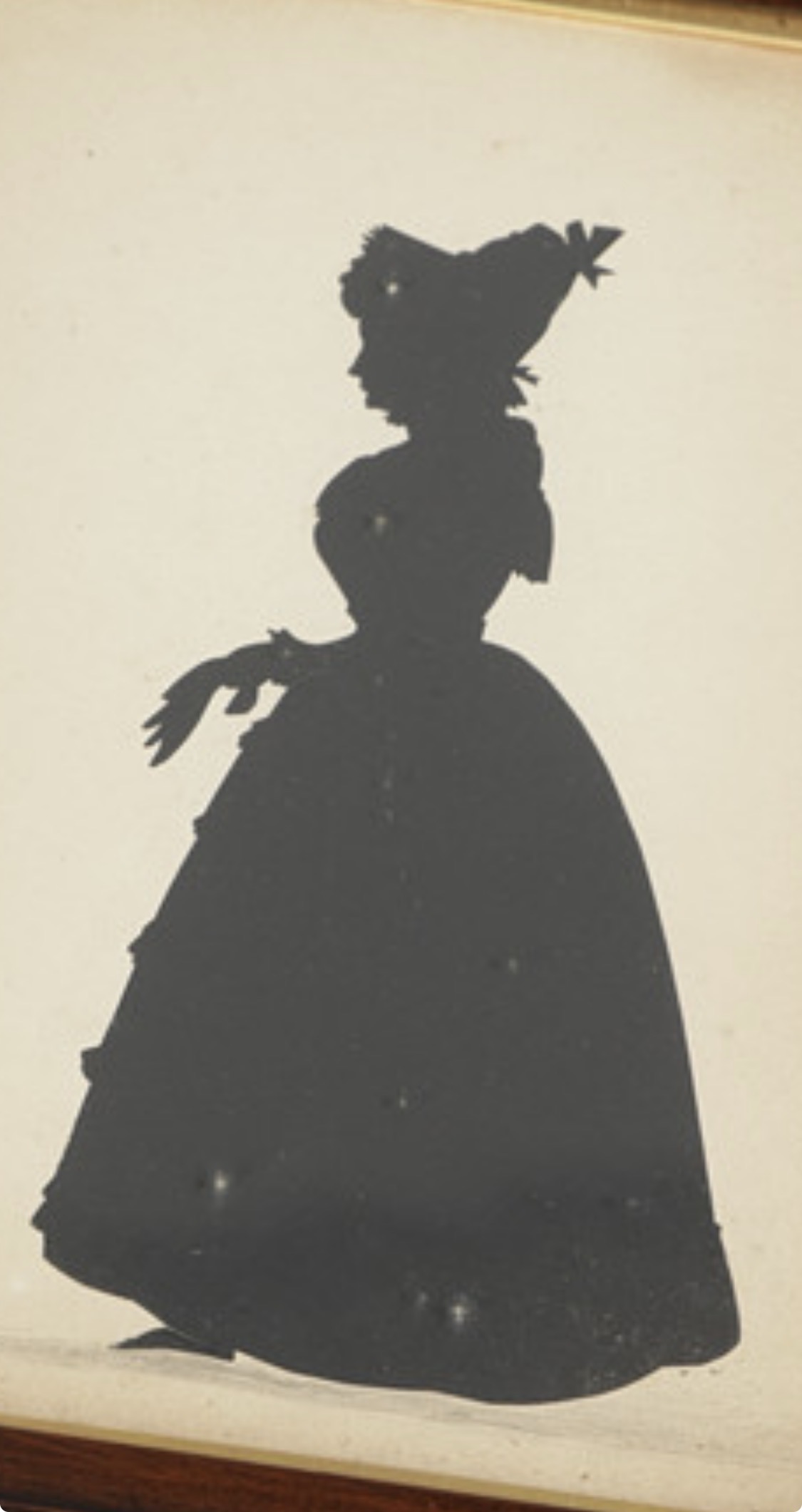 19th Century English School Full Length Silhouette of Lady