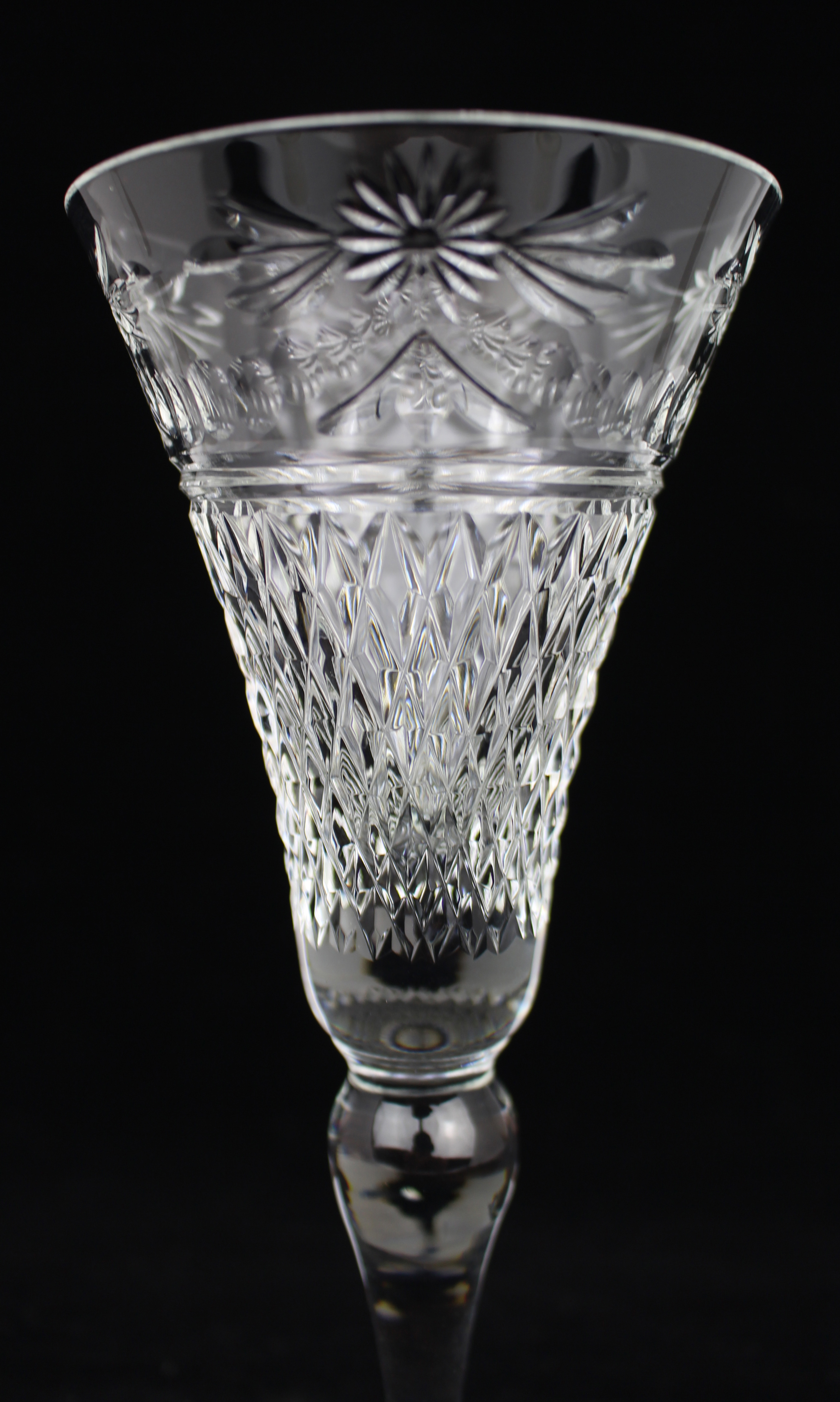 Set of 6 Fine Stuart Crystal Beaconsfield Cut Wine Glasses