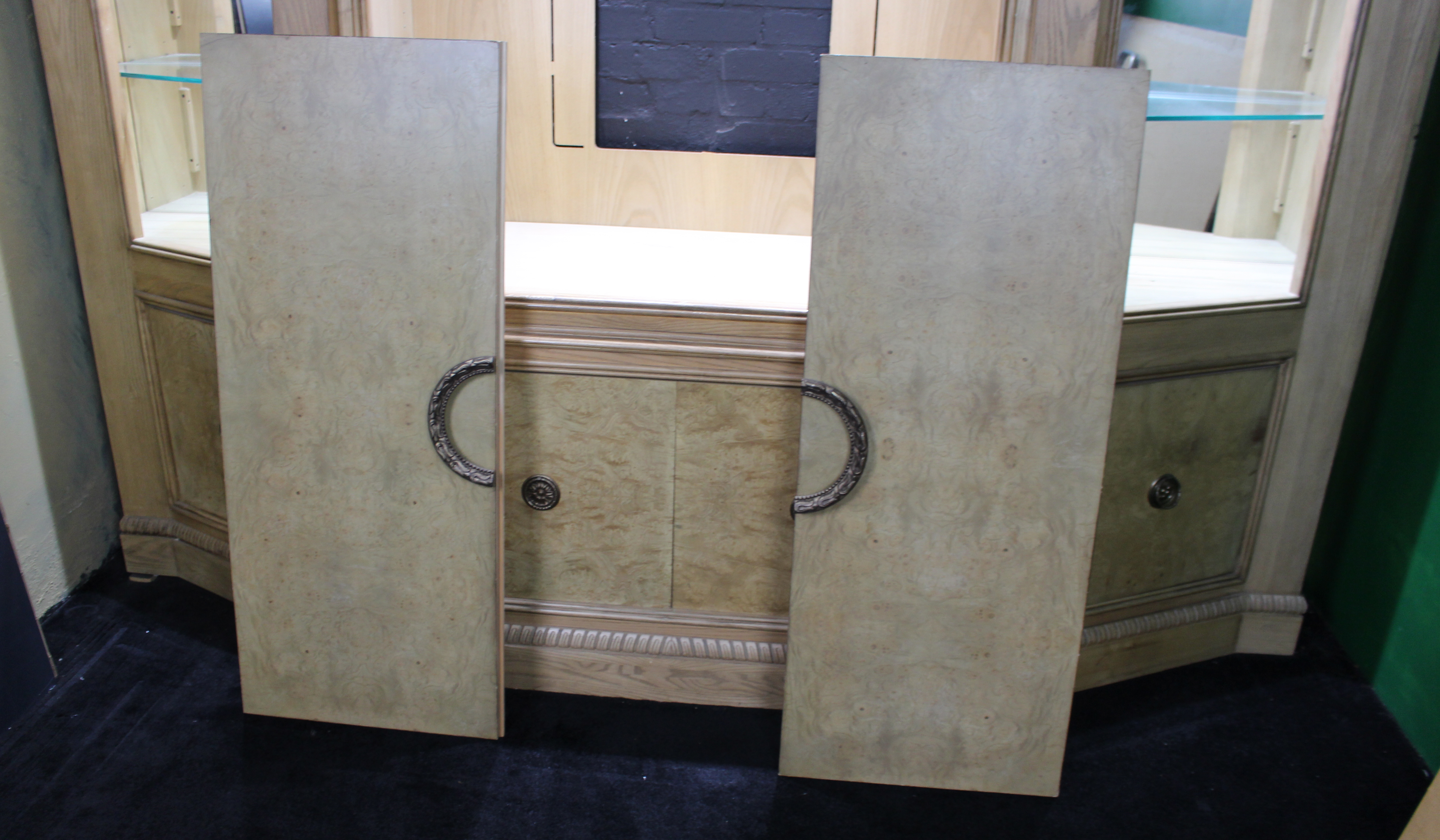 Vintage Hollywood Regency Fitted Pediment Cabinet Unit by Drexel Heritage