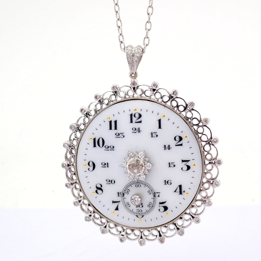 Natural Diamond 14K White Gold Necklace