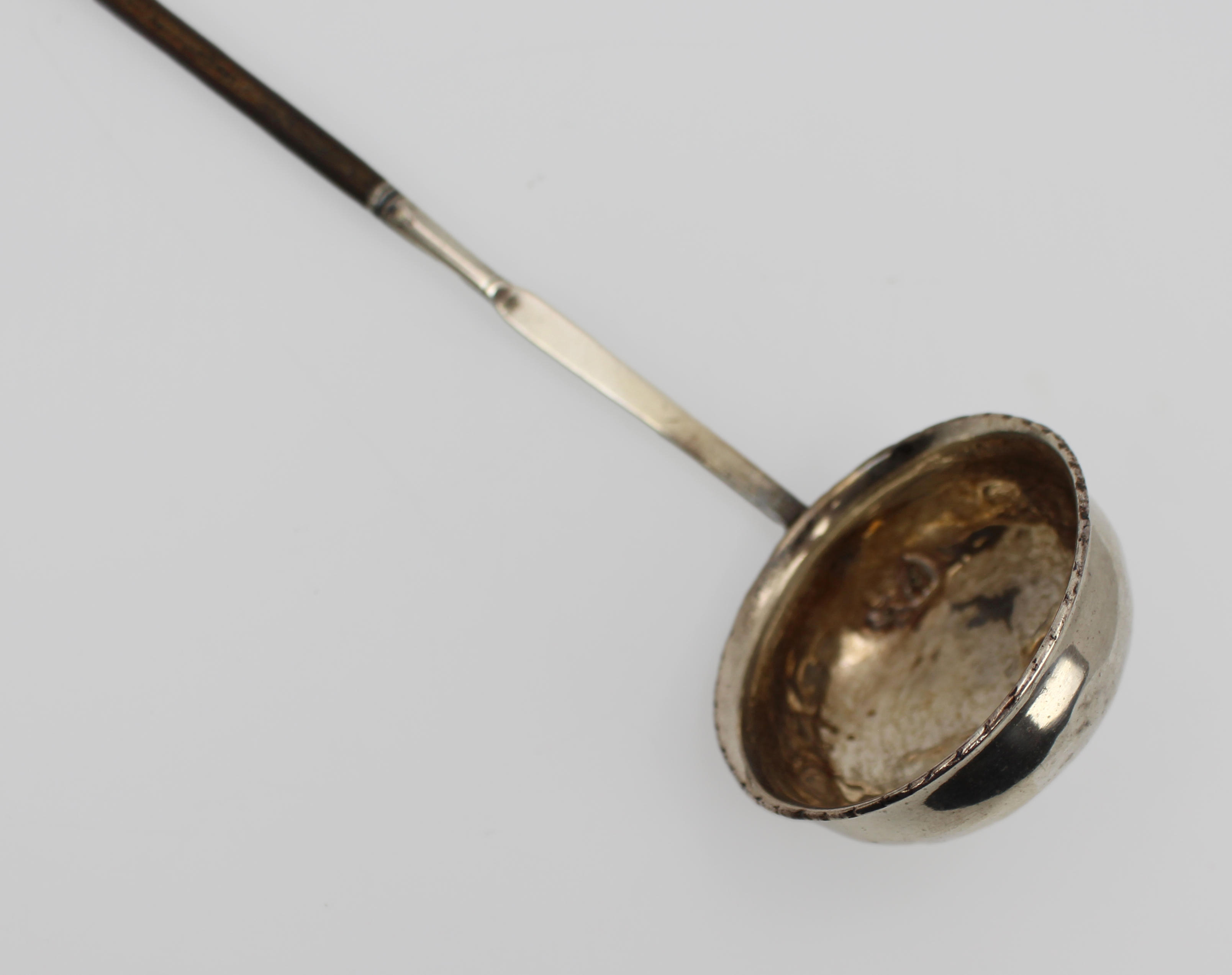 Antique Solid Silver & Macassar Ebony Punch / Toddy Ladle – Early 19th Century