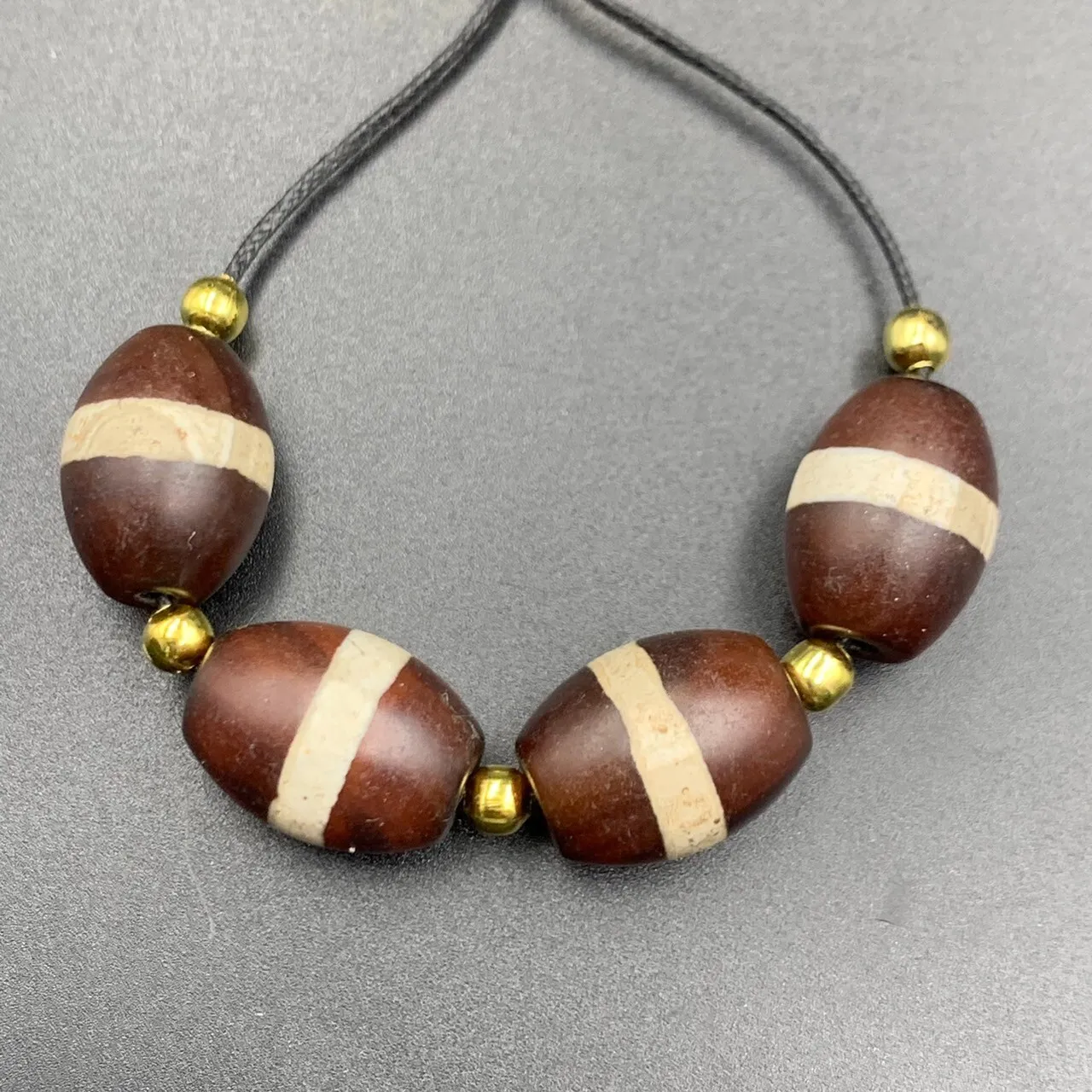 Antique Himalayan Tibetan Ancient Etched Agate 4 Beads, Himalayan Antique Bead, LPBR-1054