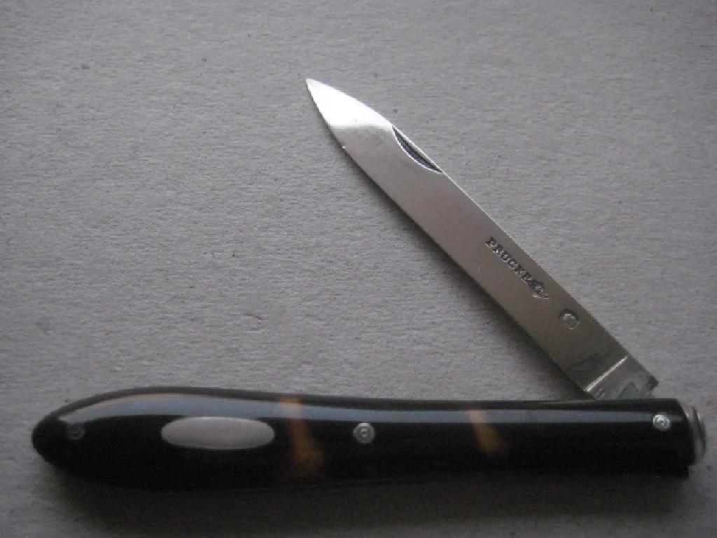 Rare French Silver Bladed Folding Fruit Knife