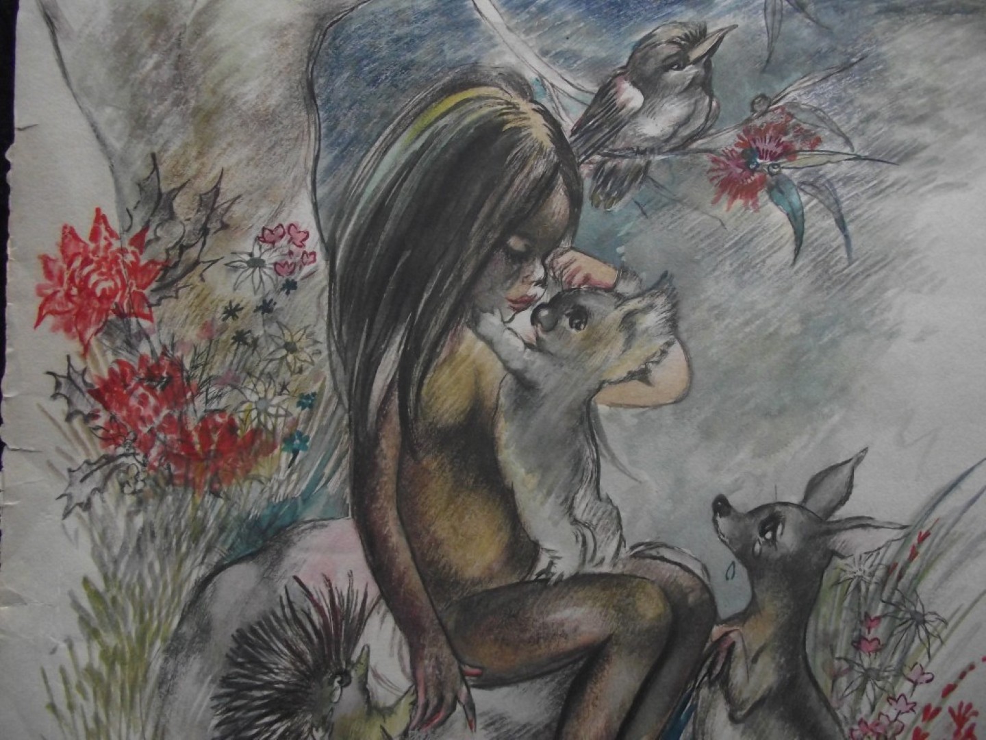 Brownie Downing - 4 x Rare Original Watercolour Illustrations - 3 Signed