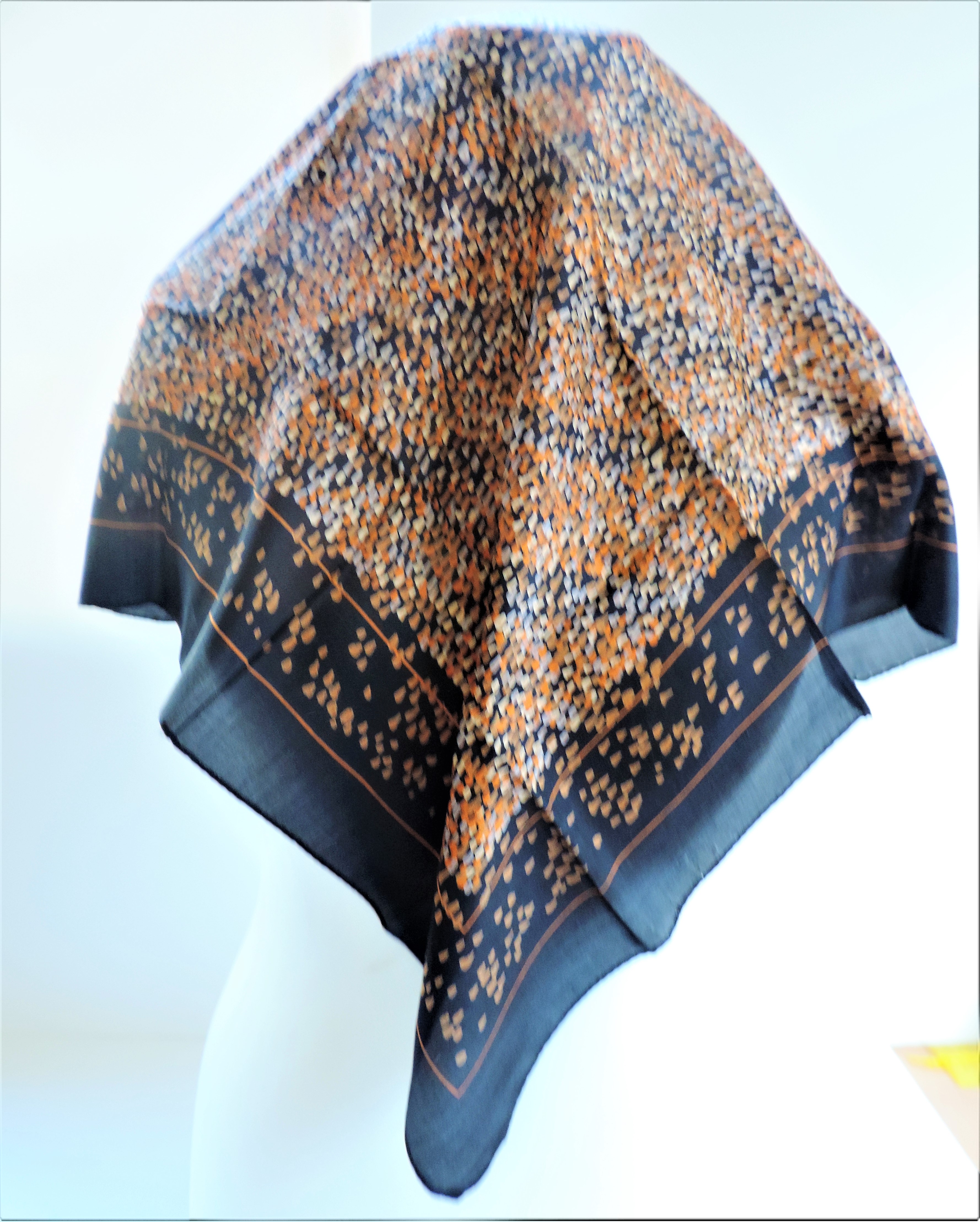 Vintage Hand Rolled Silk Scarf 55cm Square