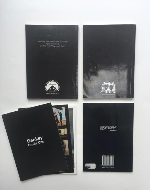 BANKSY (British b.1974) 3 Self Published Books 1st Edition 2001 - 04  &  Banksy Crude Oils Postcards