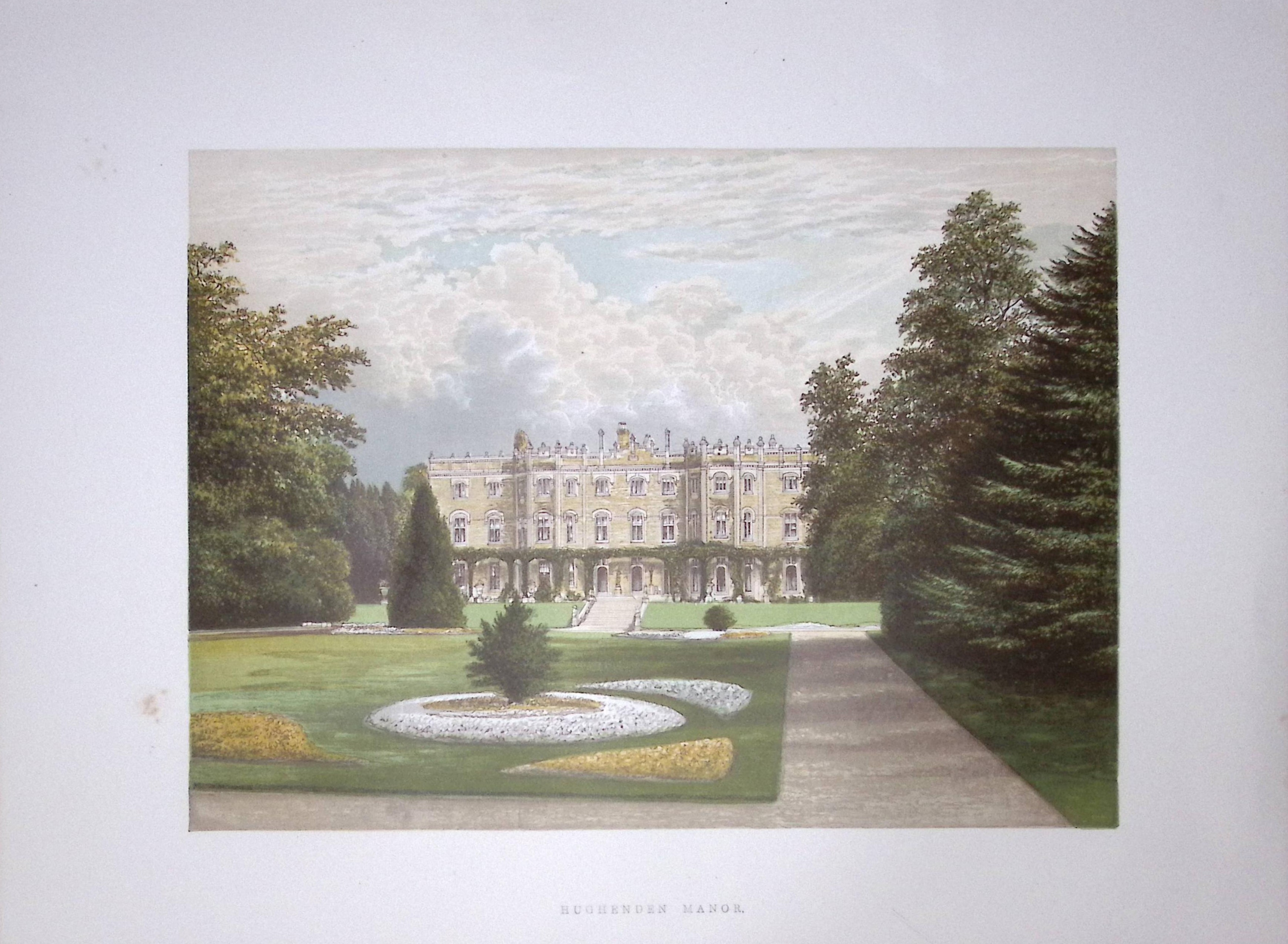 Hughenden Manor Bucks 160 Years-Old Gilt-Edge Coloured Antique Book Plate-17