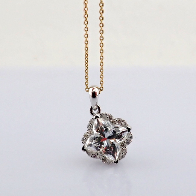 Flower Cut Lab-Grown Diamond Necklace - 2.08 Total Carat (IGI Certified)