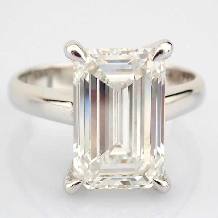 Emerald Cut Lab-Grown Diamond Ring - 5.09 Total Carat (IGI Certified)