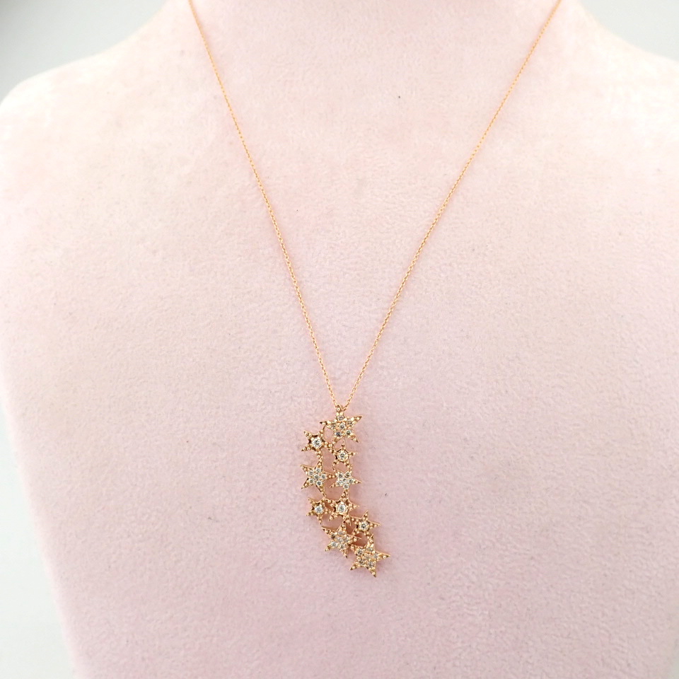 Natural Diamond 18K Rose/Pink Gold Necklace