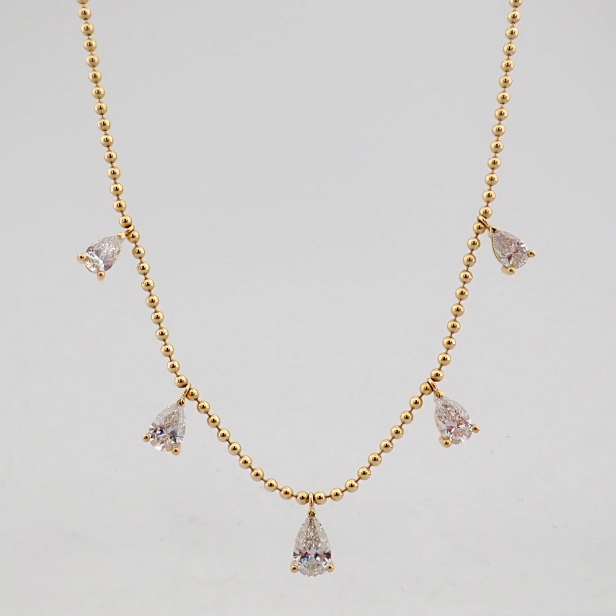 Pear Cut Lab-Grown Diamond Necklace - 3.31 Total Carat (MDI Certified)