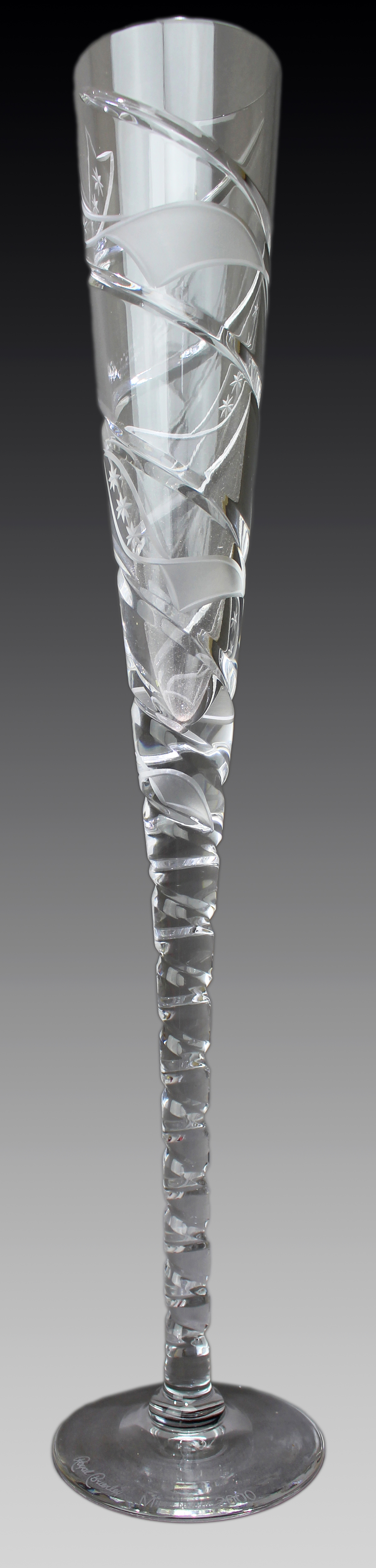 Set of 6 Fine Very Large Crystal Toasting Flutes
