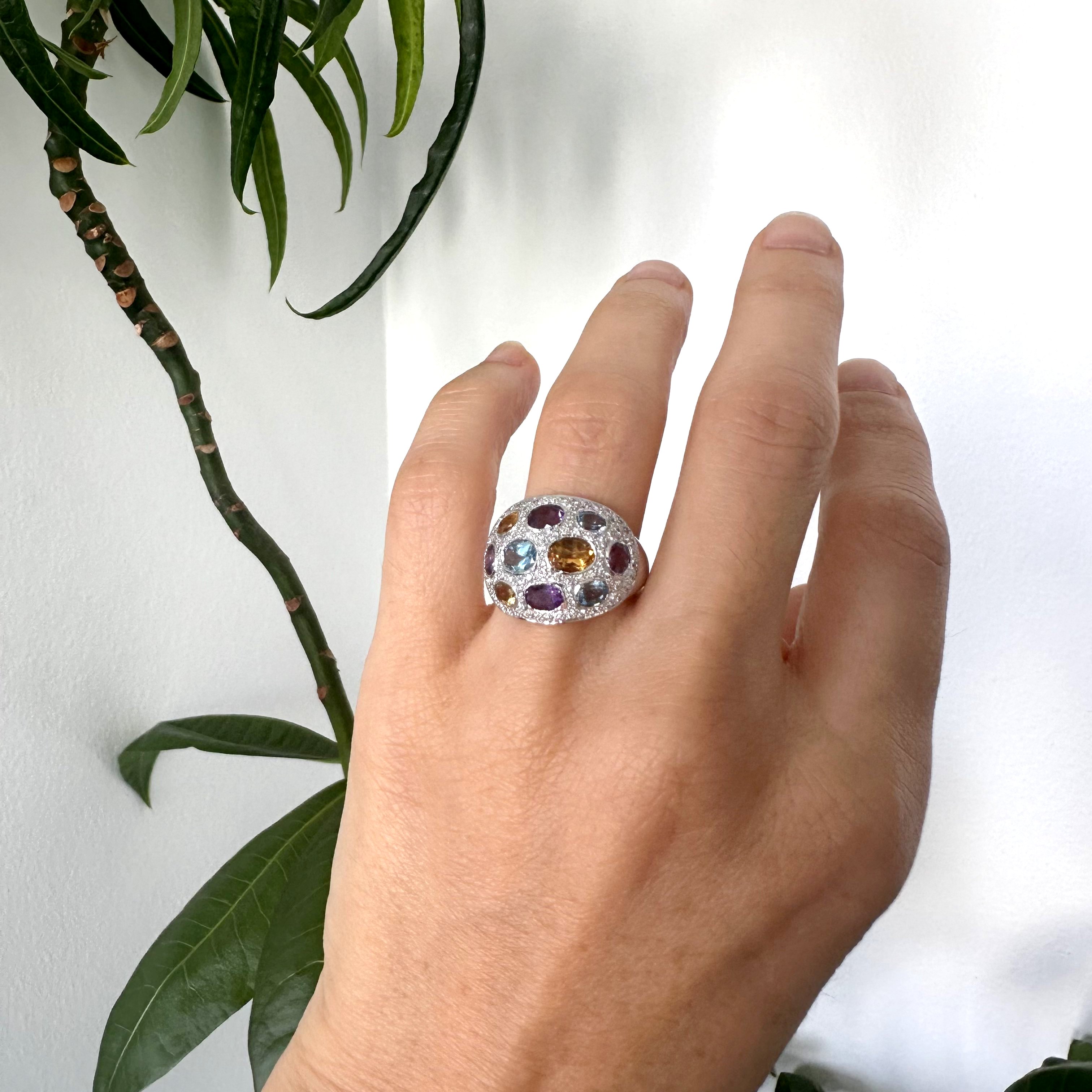 Natural Diamond 18K White Gold Ring