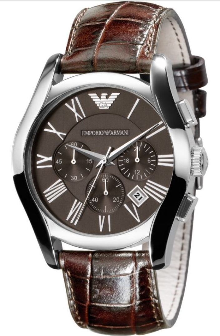 Emporio Armani AR0671 Men's Brown Leather Strap Quartz Chronograph Watch