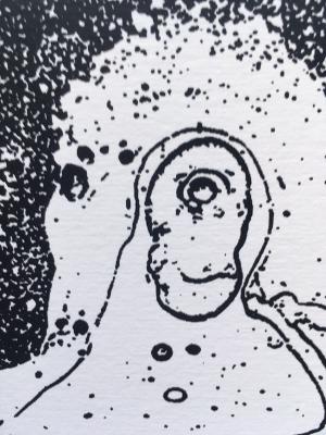 Nick Walker (B 1969-) Black Nozzle, 2007, Screenprint In Black With Early Apish Angel Blind Stamp