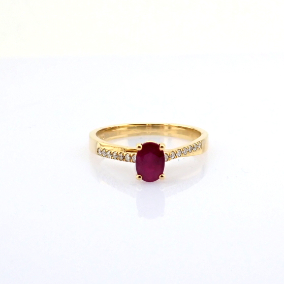Natural Diamond 18K Yellow Gold Ring