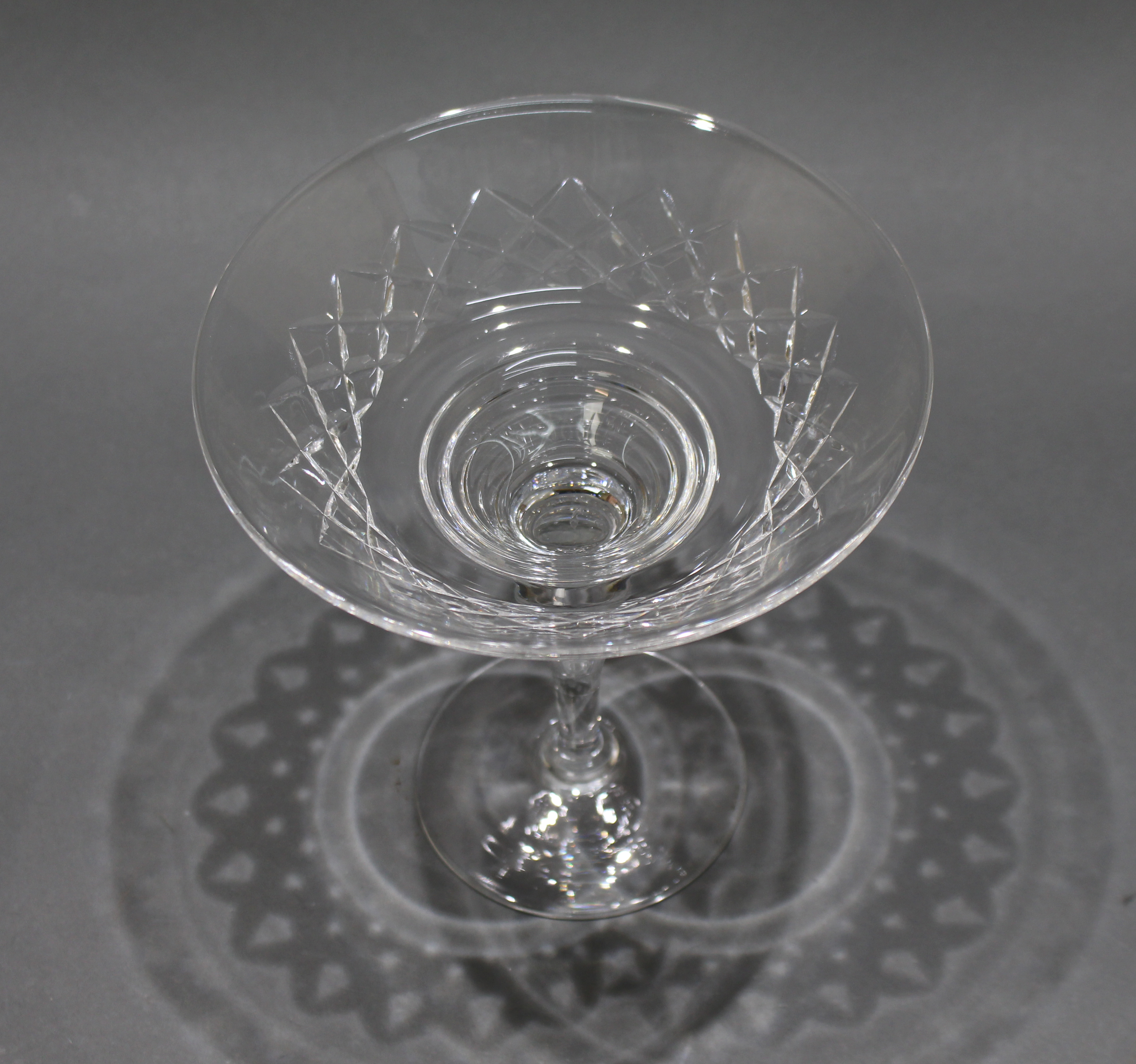 Vintage Cut Glass Crystal Tazza