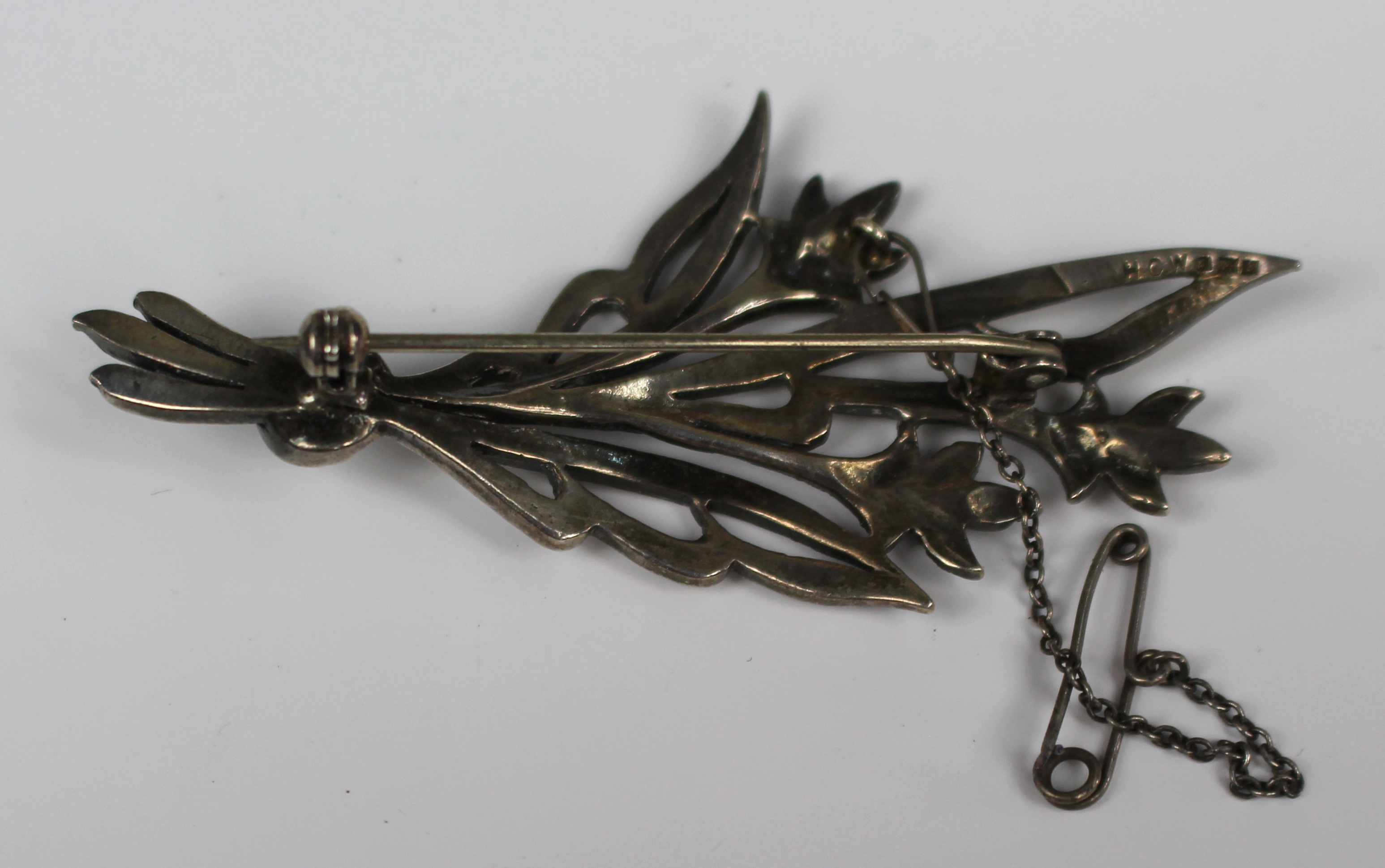 Art Deco Silver and Marcasite Spray Brooch