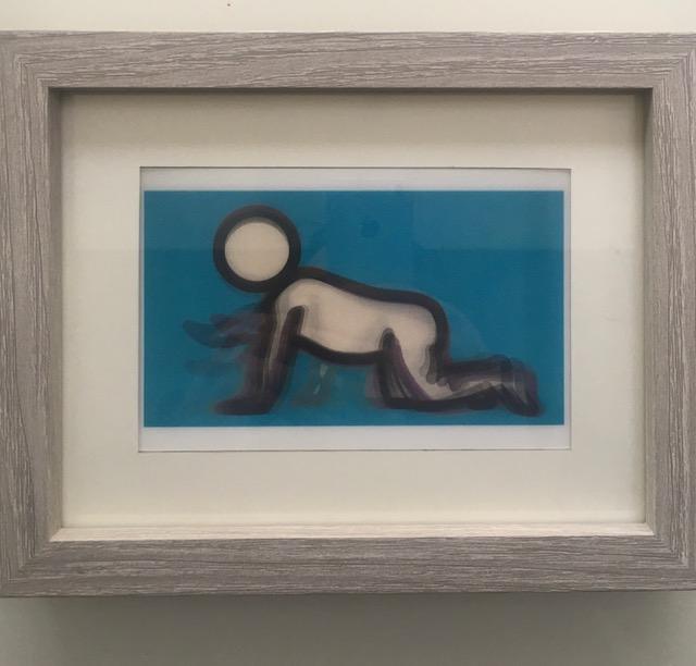 Julian Opie (1958-) 3D Lenticular Moving Image, in Colours ‘Dino Crawling’ Framed, 2012