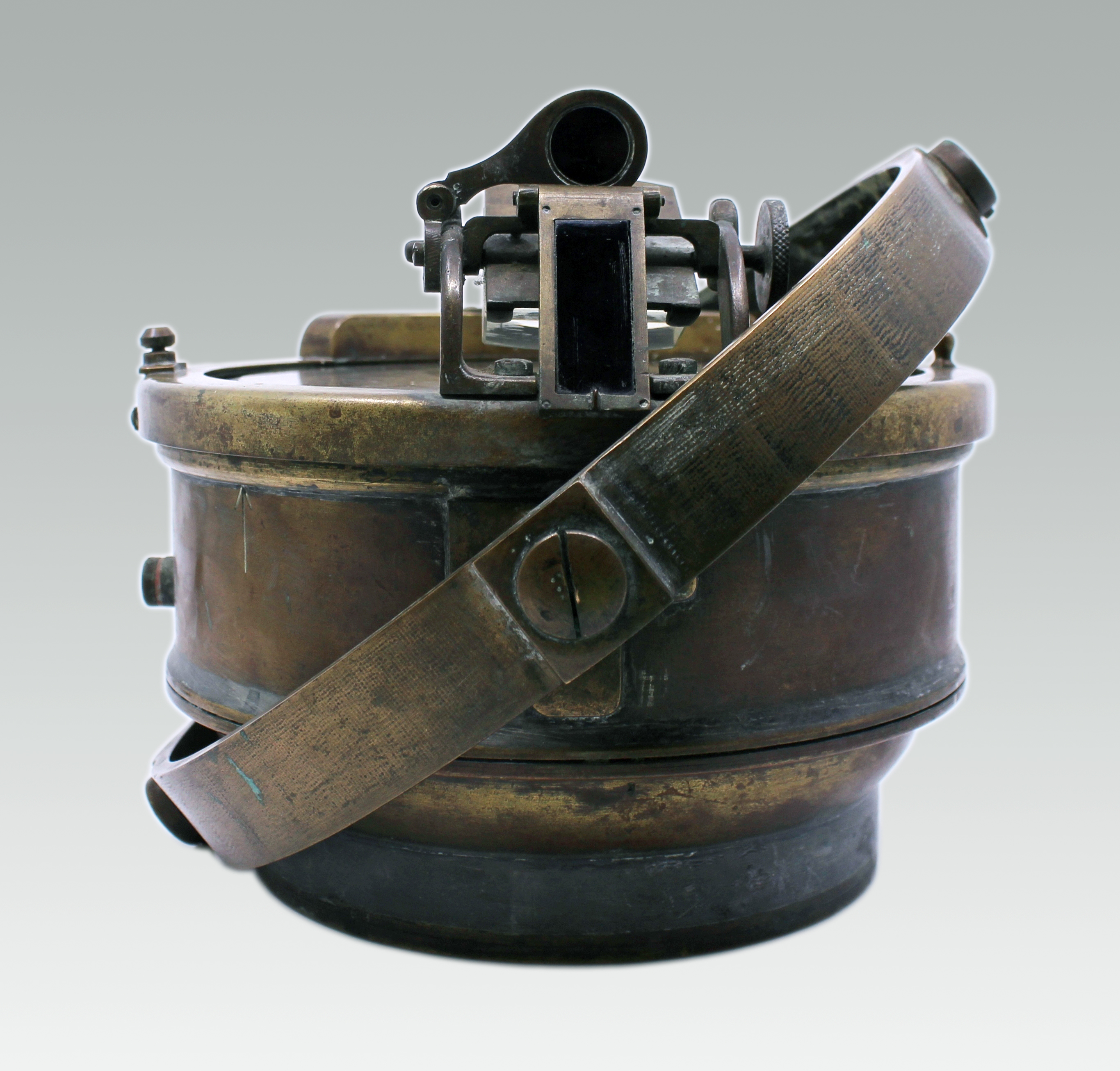 Early 20th Century Bronze and Brass Gimballed Ship's Compass by F. Smith & Sons