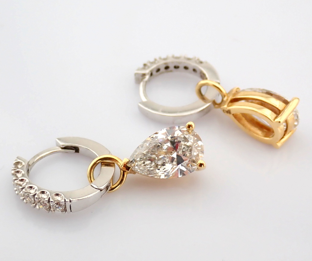 Pear Cut Lab-Grown Diamond Earring - 3.85 Total Carat (IGI Certified)