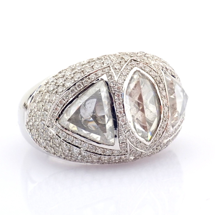 Natural Diamond 18K White Gold Ring