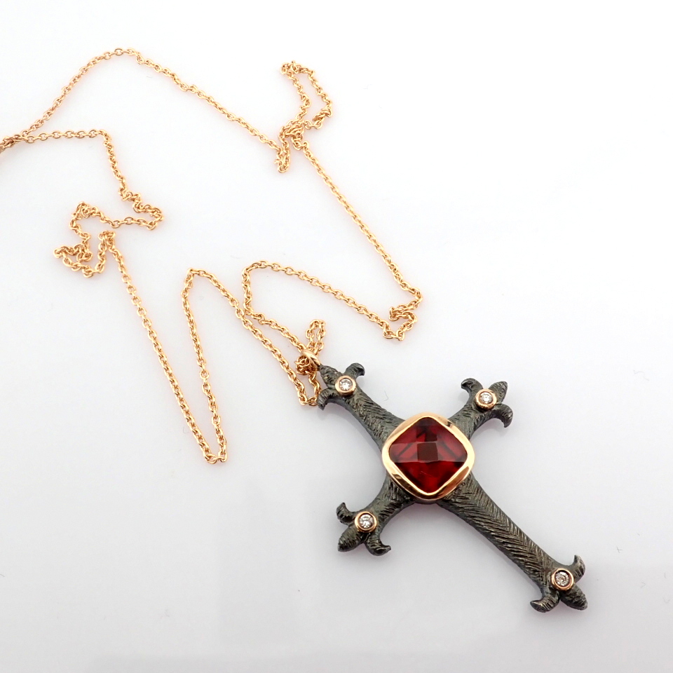 Natural Diamond 18K Rose/Pink Gold Necklace