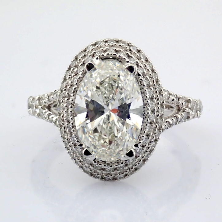Oval Cut Lab-Grown Diamond Ring - 2.65 Total Carat (IGI Certified)