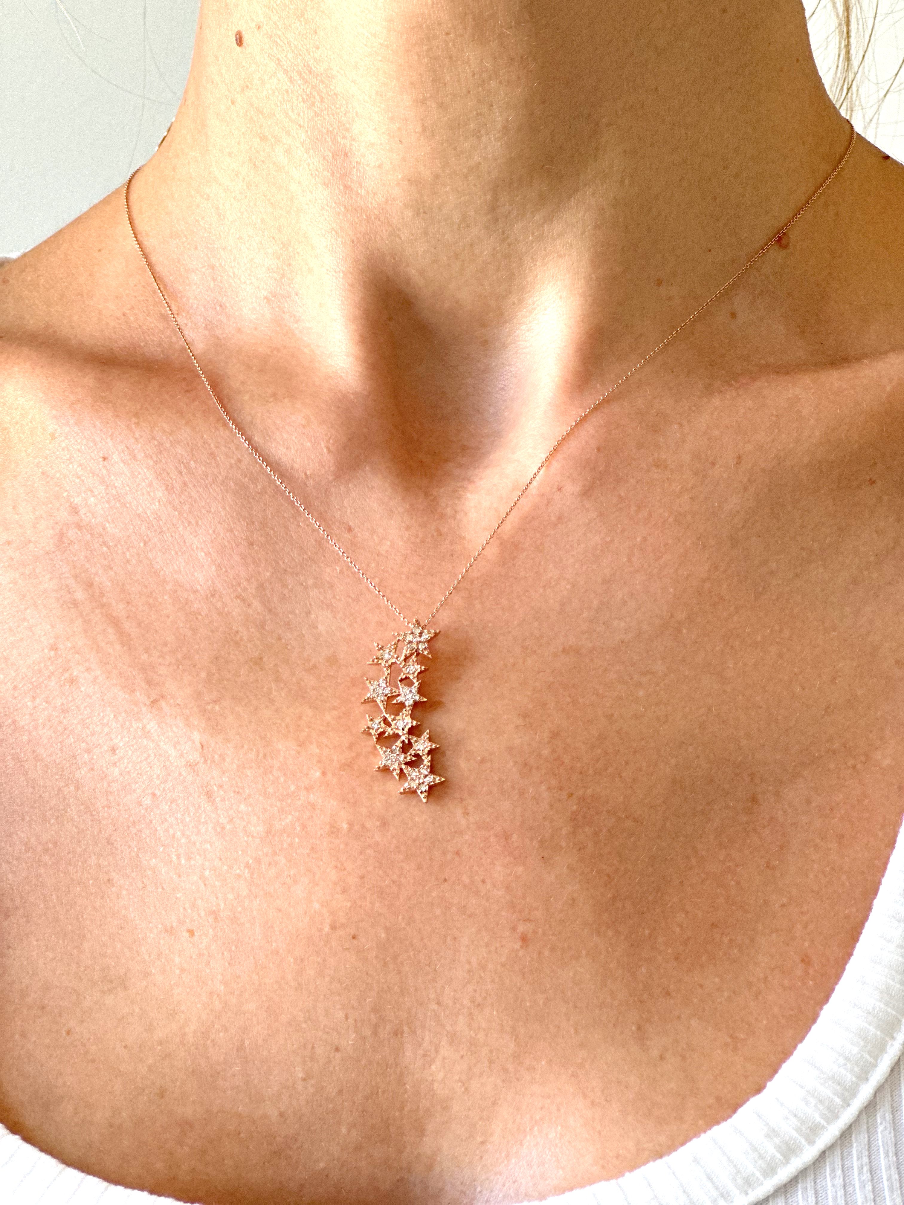 Natural Diamond 18K Rose/Pink Gold Necklace