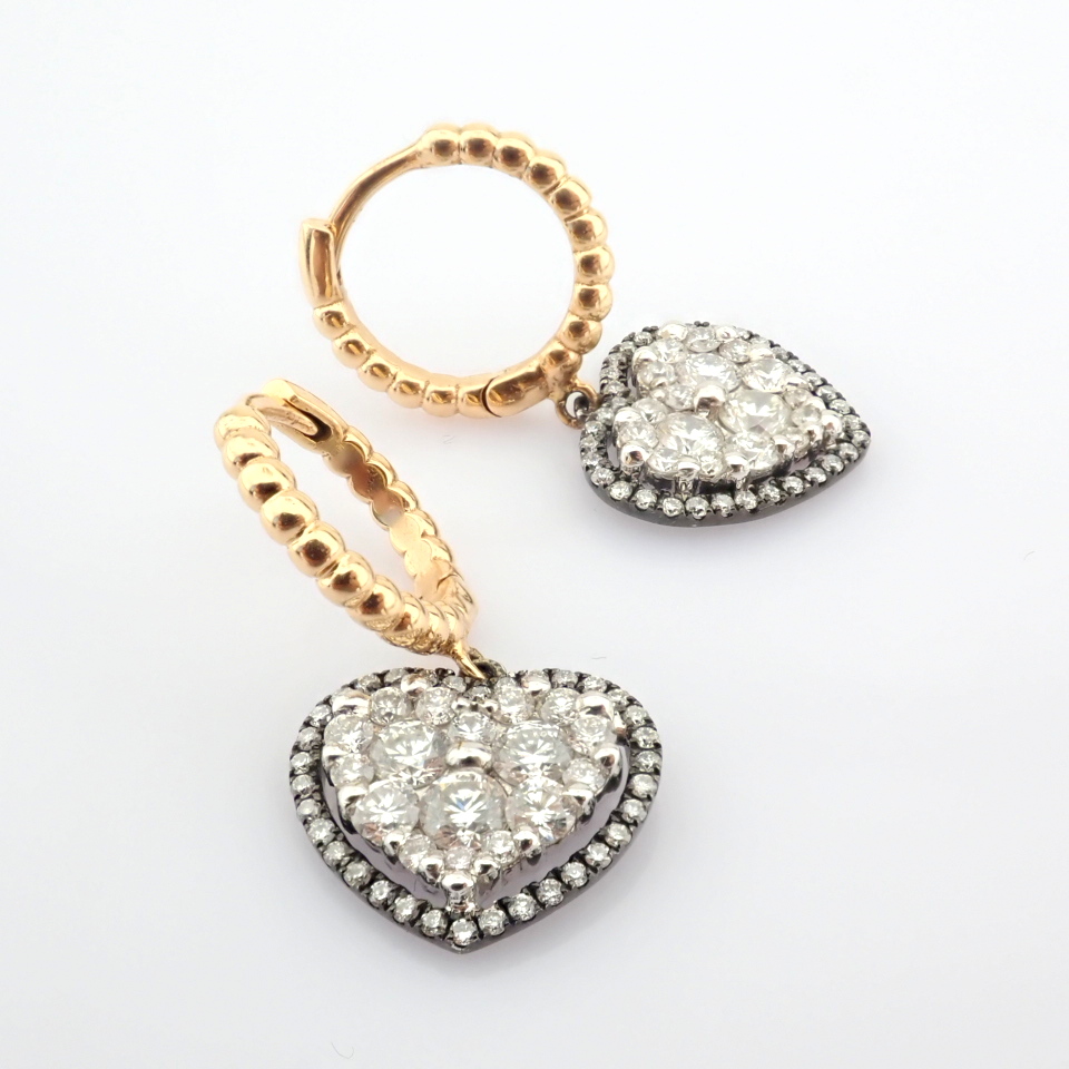 Natural Diamond 18K Yellow & White Gold Earring
