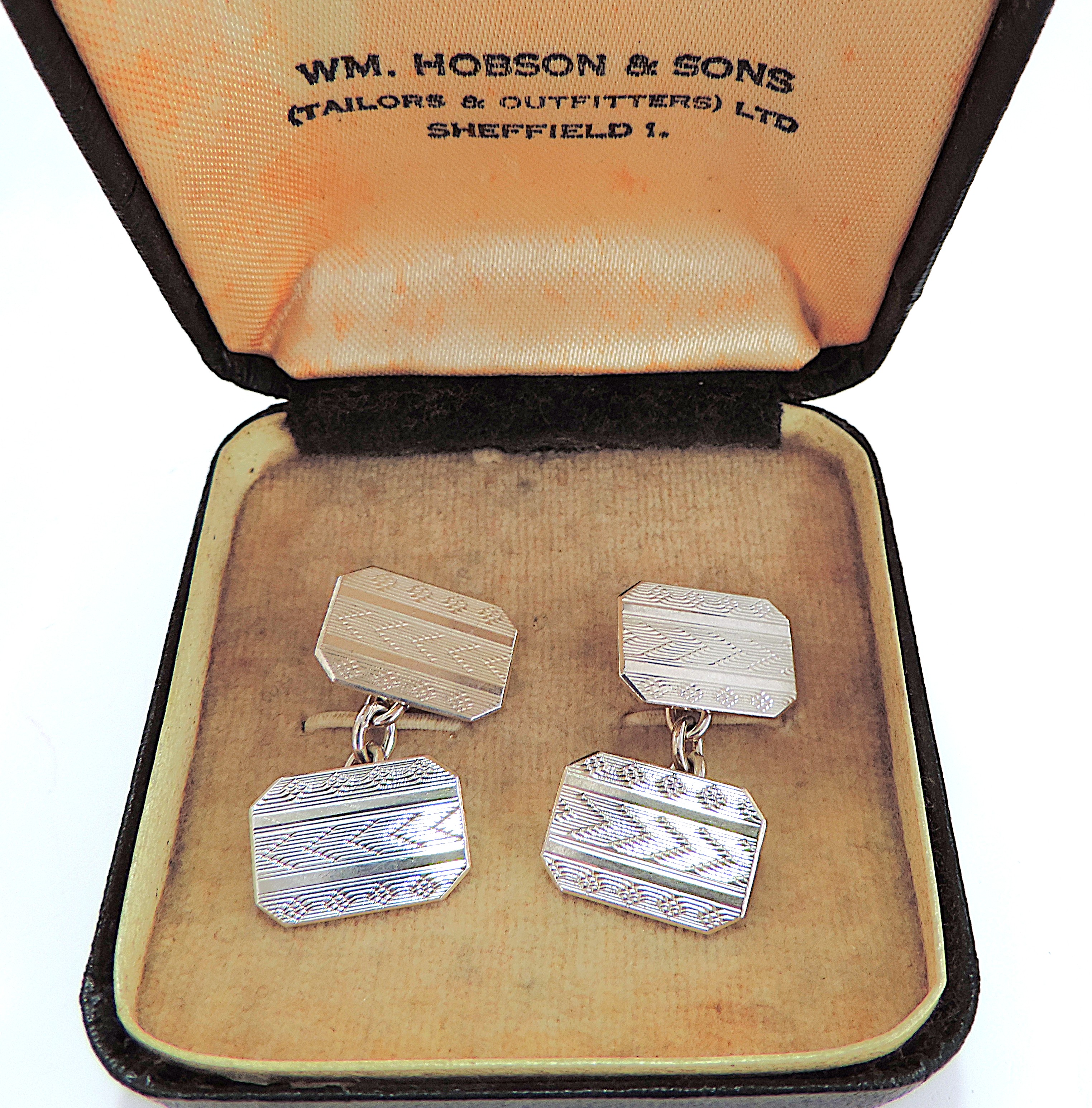 Vintage Sterling Silver Cufflinks Birmingham Hallmark 1952