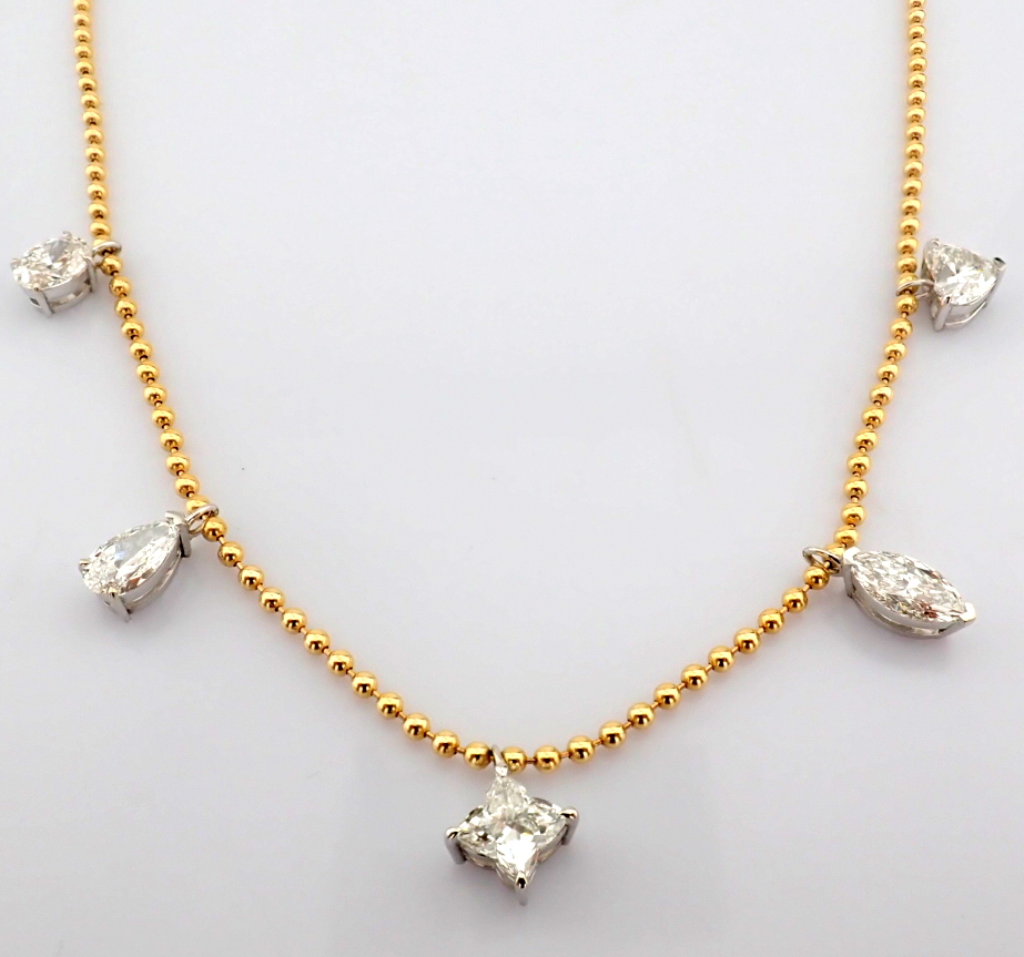 Marquise Cut Lab-Grown Diamond Necklace - 8.46 Total Carat (IGI Certified)