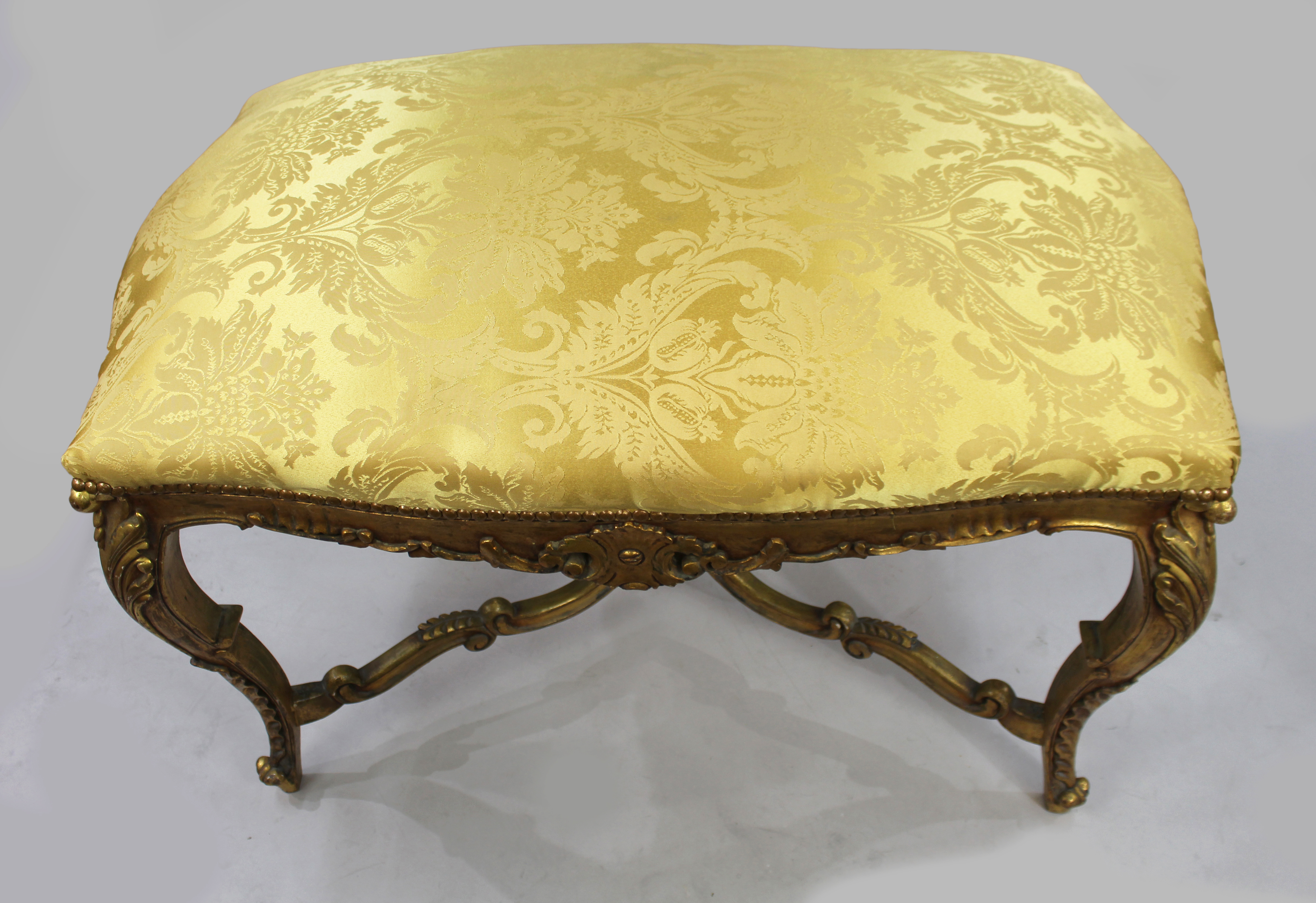 Large Louis XV Style Giltwood Upholstered Banquette