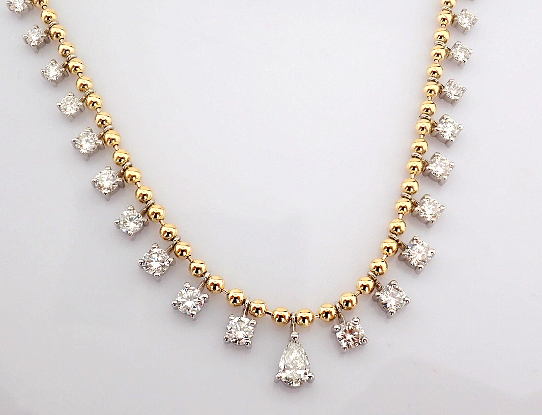 Pear Cut Lab-Grown Diamond Necklace - 2.77 Total Carat (MDI Certified)