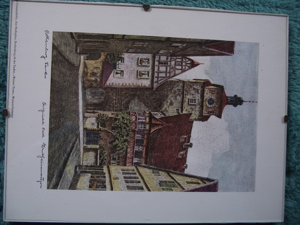 8 x Coloured Etchings of Rothenburg W. Germany By Ernst Geissendorfer - Circa 1950's