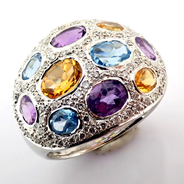 Natural Diamond 18K White Gold Ring