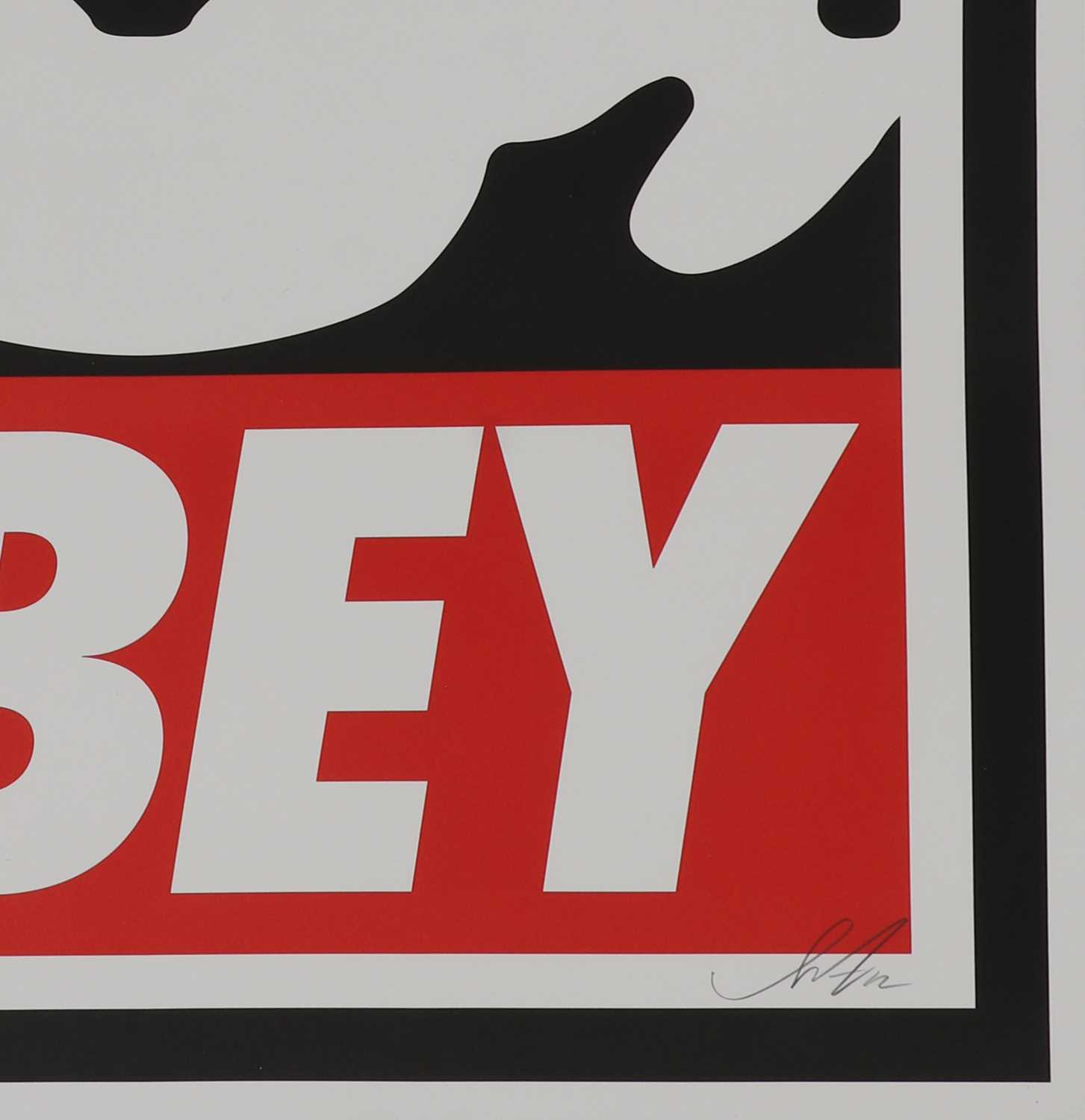 Shepard Fairey (b.1970) OBEY ‘Giant Face’ in colours, signed in pencil l.r. 96.5 x 63.5cm