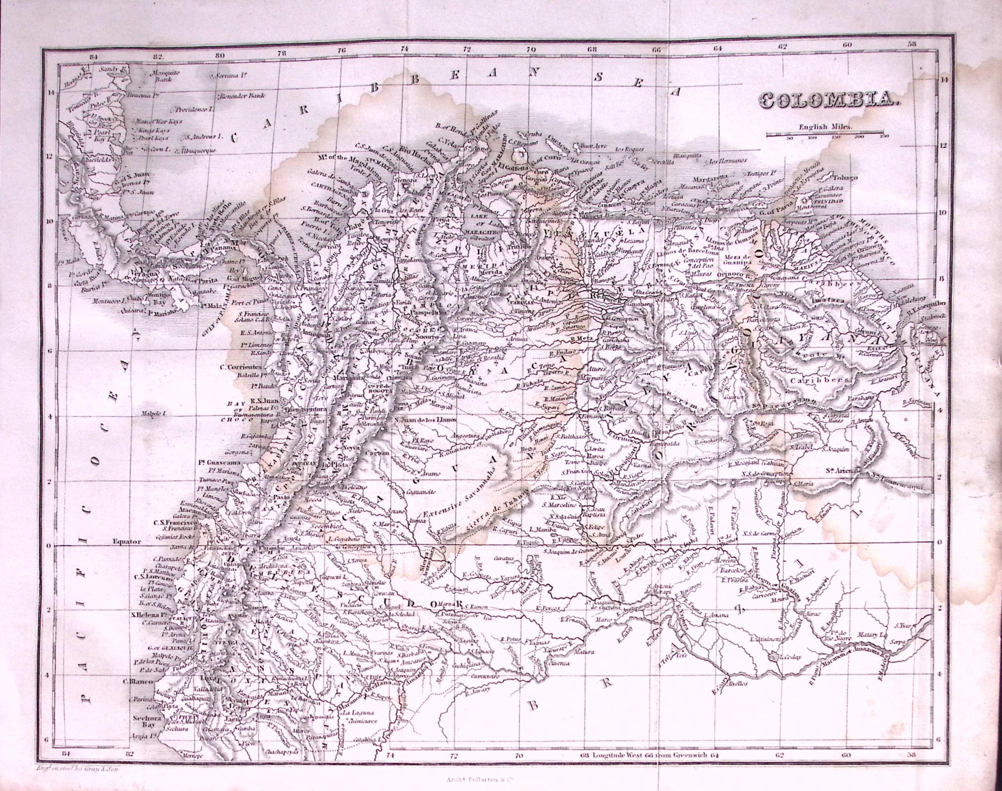 Columbia Detailed Antique 179-Year-Old Engraved Map-30-TR