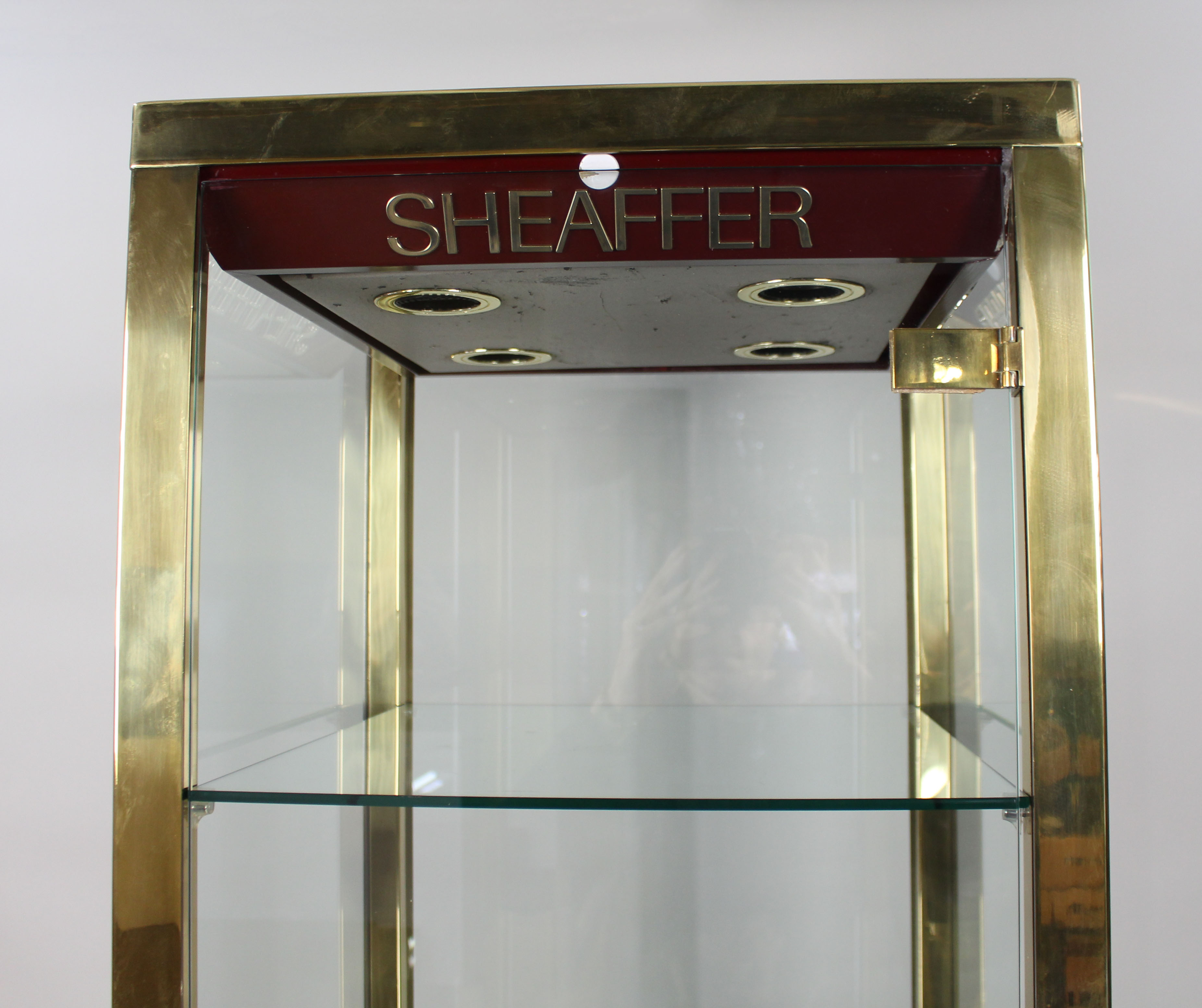 Sheaffer Brass Cased Display Cabinet